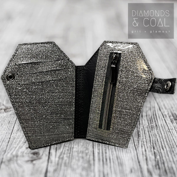 Mini Coffin Wallet - Grey Animal Print – Diamonds And Coal