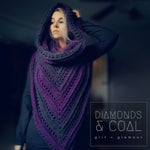 Wild Oleander Hooded Scarf - Magenta and Charcoal Grey