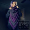 Wild Oleander Hooded Scarf - Magenta and Charcoal Grey