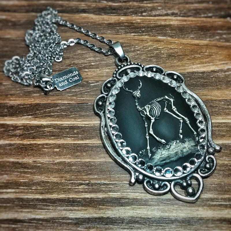 Deer Skull Cameo Necklace
