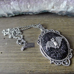 Sparkly Bat Cameo Necklace