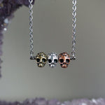 Triple Calavera Sugar Skull Necklace