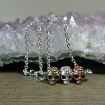 Triple Calavera Sugar Skull Necklace