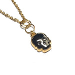 Small Swarovski Skull Necklace - Gold