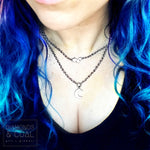 Stainless Steel Layering Necklace - Stars and Crescent Moon