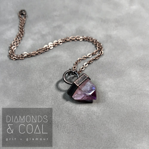 Electroformed Amethyst Point Necklace #1