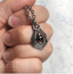 Stainless Steel  Black Spinel Diamond Necklace