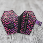 Mini Coffin Wallet - Purple Stars