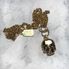 Small Swarovski Skull Necklace - Gold