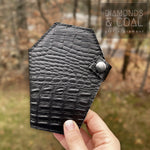 Mini Coffin Wallet - Black Gator