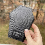 Mini Coffin Wallet - Black Gator