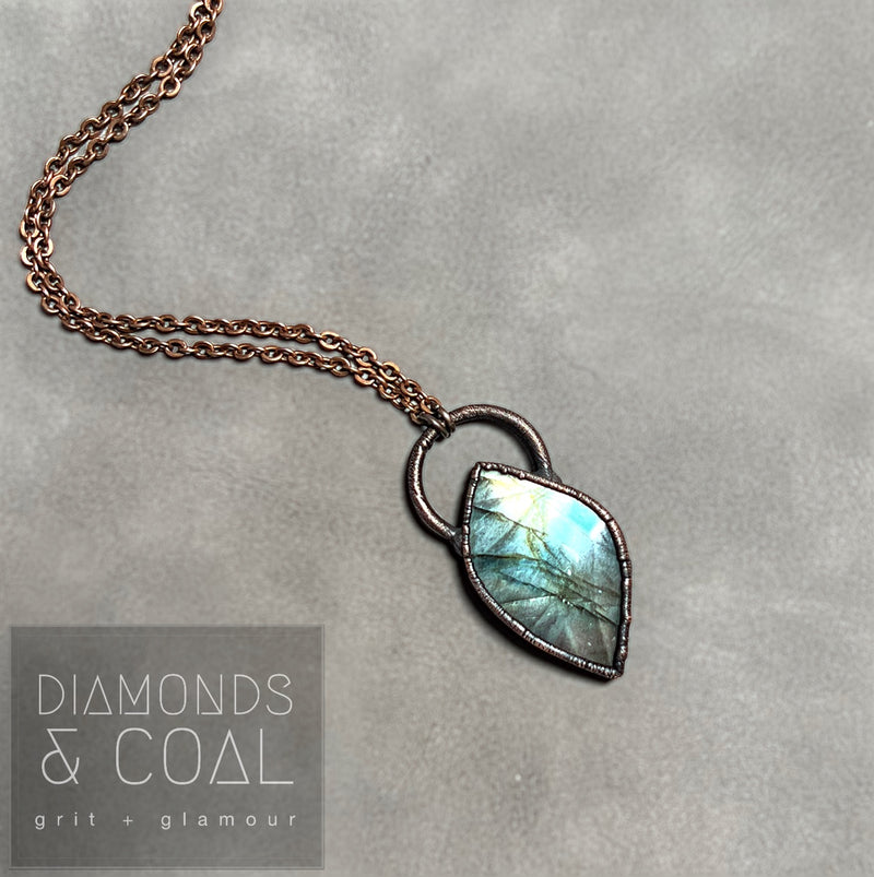 Electroformed Freeform Labradorite Necklace #1