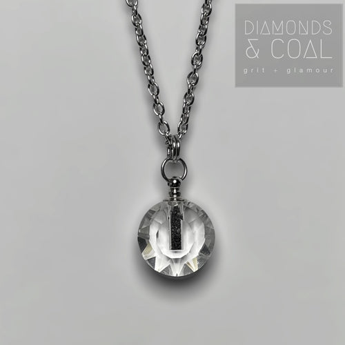 Iceland Black Sands Circle Crystal Necklace