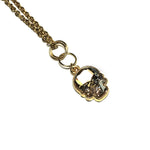 Small Swarovski Skull Necklace - Gold