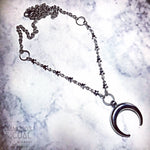 Stainless Steel Crescent Moon and Stars Necklace - AS SEEN ON MIDNIGHT TEXAS