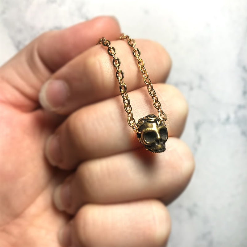 Tiny Day of the Dead Sugar Skull Gold Holiday Special